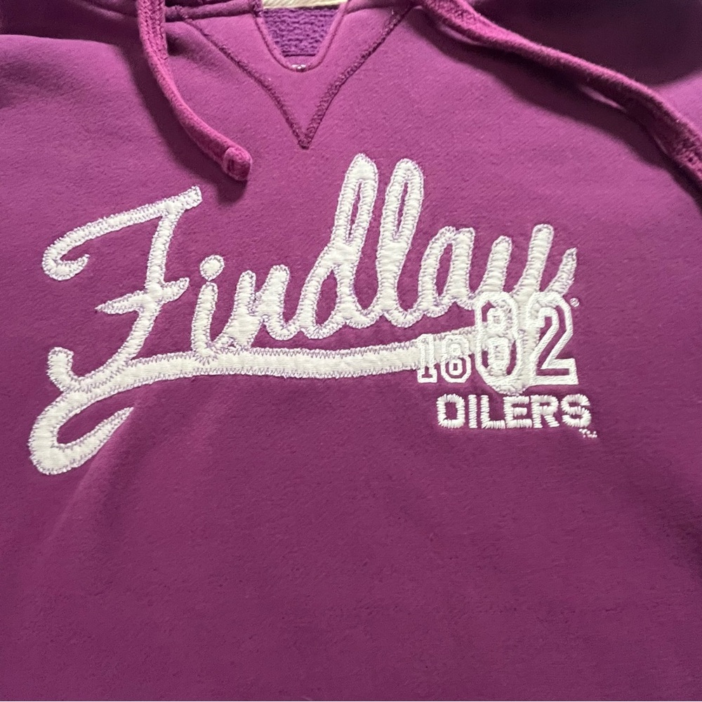 CI Sport Medium Findlay Oilers Purple Hooded Sweatshirt - Picture 2 of 7